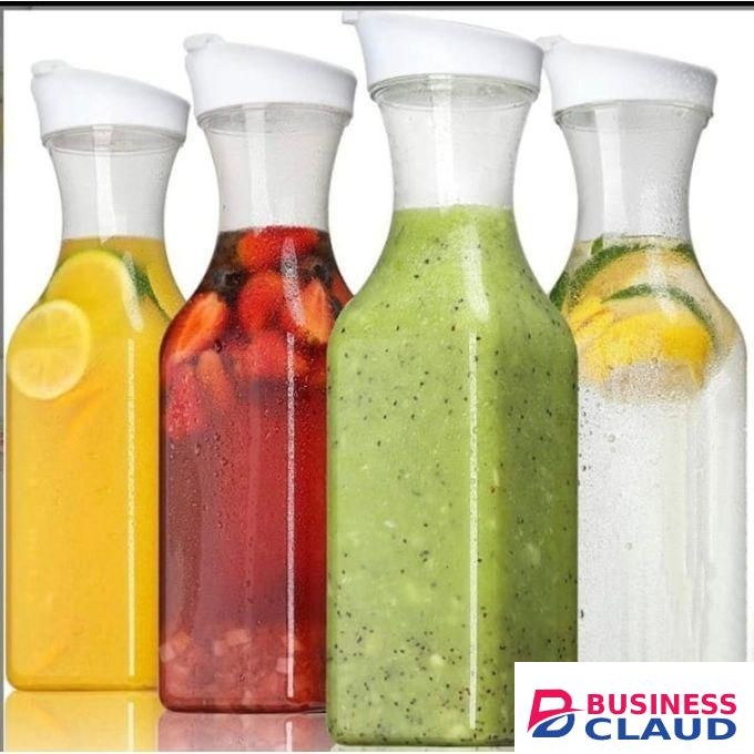 1.5L Easy to Pour Juice Carafe with Airtight Lids Drink Pitcher for Fridge Storage, Milk, Beverage Bottles