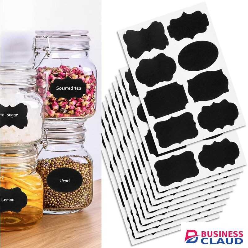 80 Pcs Labels for Jars, Pantry Labels, Food Label Stickers, Reusable Chalkboard Labels for Kitchen, Bottles,Food Containers - 2 PACK