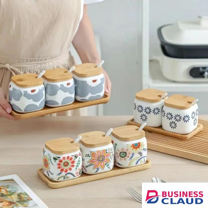 New Ceramic Household Combination Seasoning Box