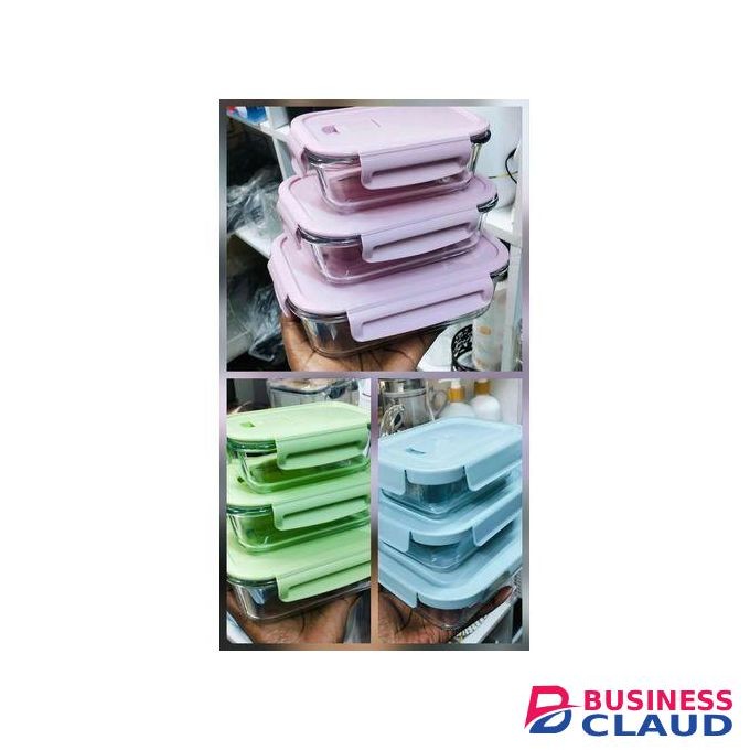 3 PC high borosilicate food containers