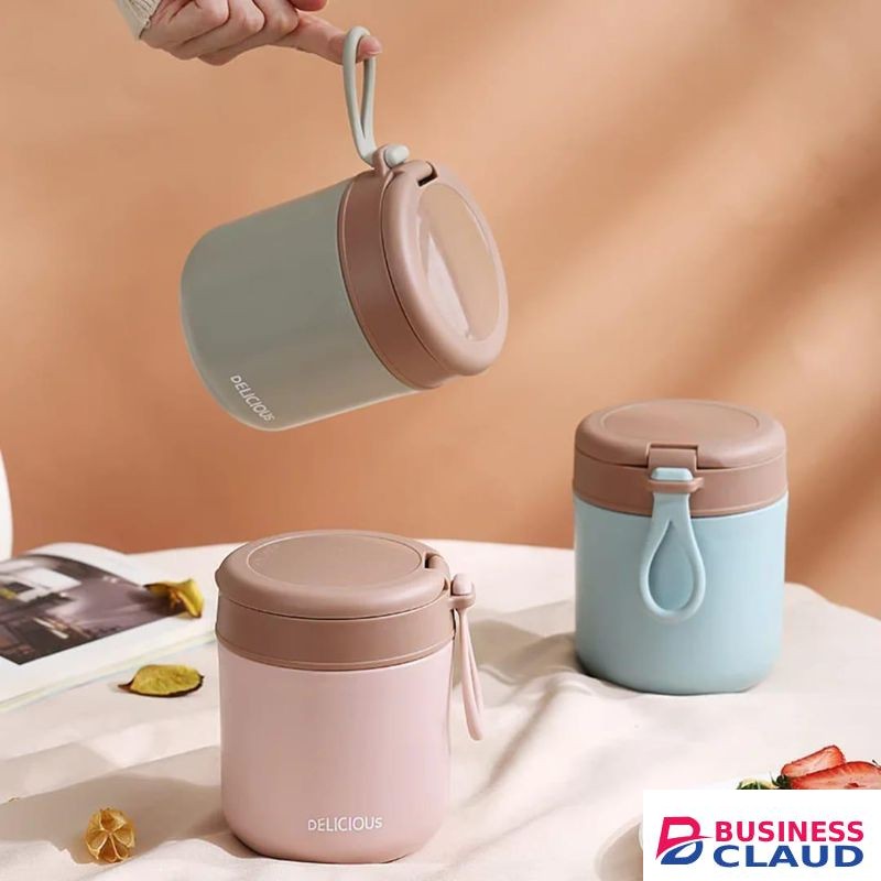 430ML Stainless Steel Insulated Food Jar Leak Proof Thermal Lunch Box With Portable Handle, High Quality Portable Soup Container Thermal Vacuum Flask For Hot Or Cold Meals