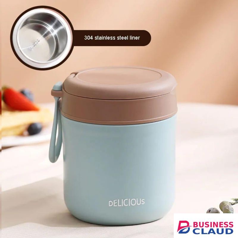430ML Stainless Steel Insulated Food Jar Leak Proof Thermal Lunch Box With Portable Handle, High Quality Portable Soup Container Thermal Vacuum Flask For Hot Or Cold Meals