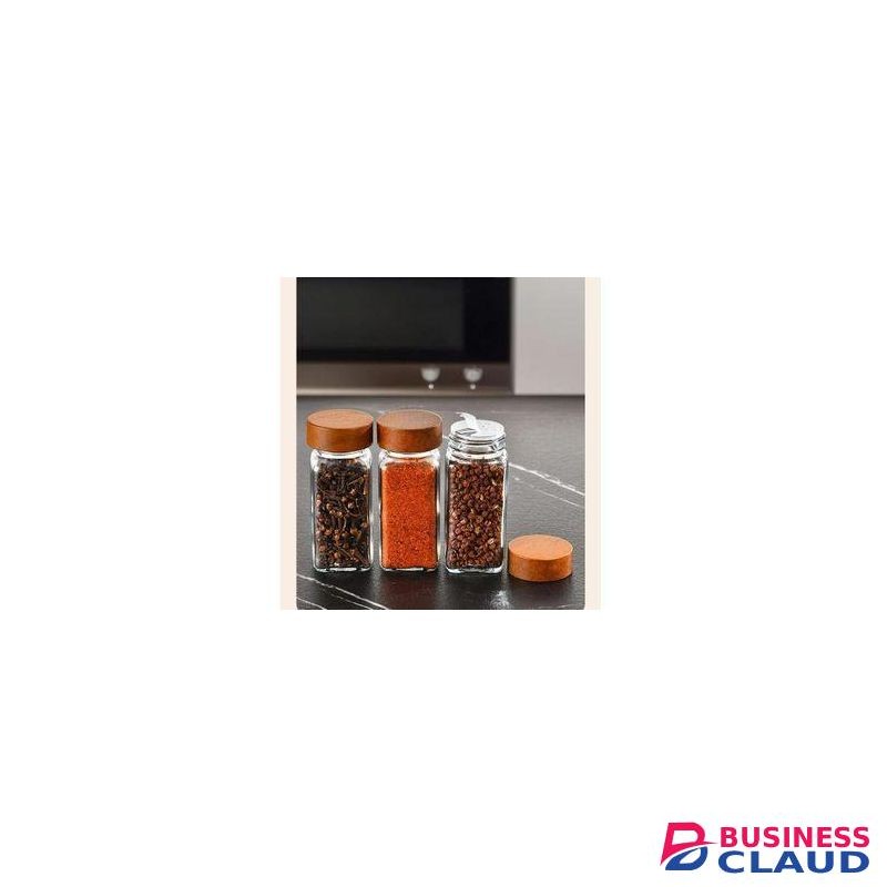4Pcs Glass Spice Bottles With Bamboo Lids Glass Jars With Free Spice Labels Stickers Spice Jars Seasoning Storage Bottles For Spice Rack, Cabinet, Drawer