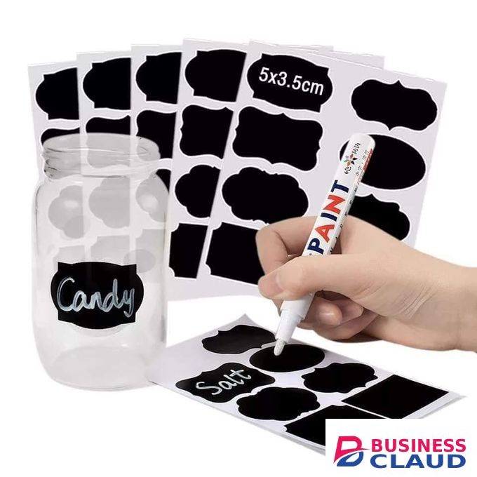 Spice Labels Stickers,Waterproof Pantry Labels for Mason Jars,Food Containers,Spice Jars,Storage Bins,Bottles, Kitchen Labels 80pcs (Black) - 2 PACK
