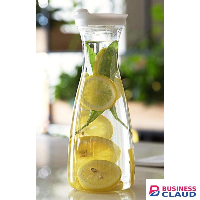 1.8L Acrylic Fridge Juice Milk Bottle, Polycarbonate Plastic Unbreakable Break Resistant Wine Water Juice Soft Drinks Decanter Bottle Jug Carafe with Lid