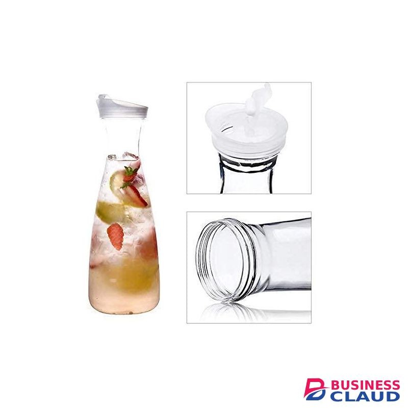1.8L Acrylic Fridge Juice Milk Bottle, Polycarbonate Plastic Unbreakable Break Resistant Wine Water Juice Soft Drinks Decanter Bottle Jug Carafe with Lid