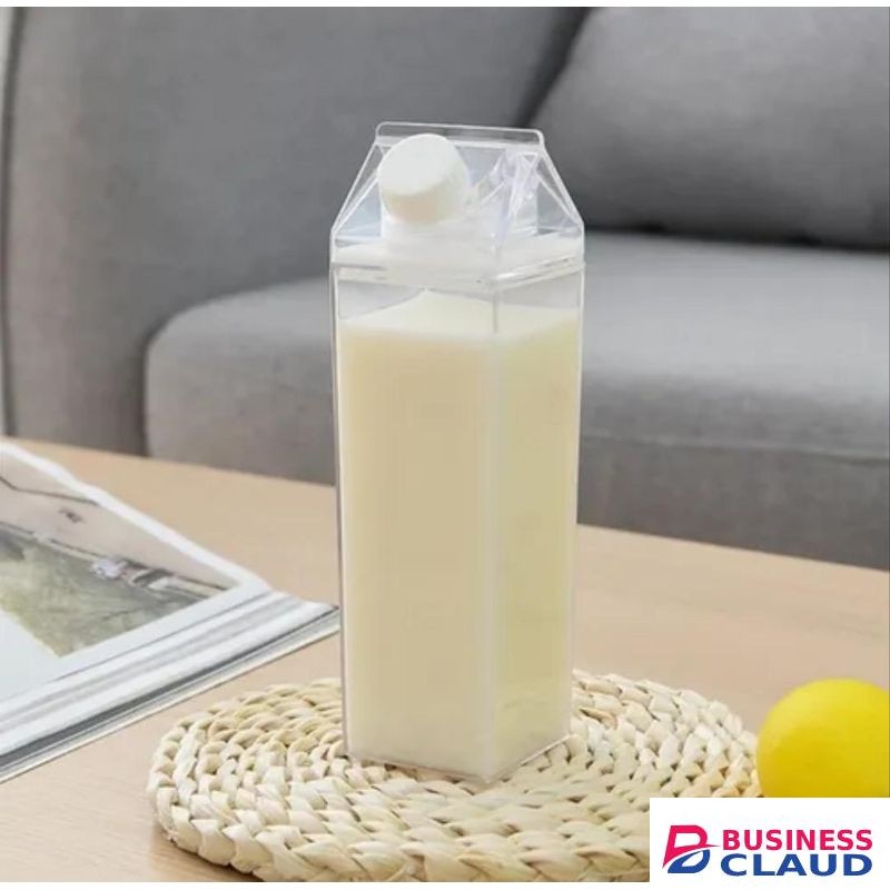 1000ml Milk Carton Water Bottle Transparent Bpa Free Acrylic Portable Clear Box For Juice Tea / Milk Carton Bottle
