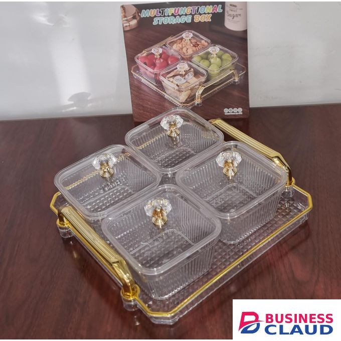 Acrylic multifunctional storage box with 4bowls+tray