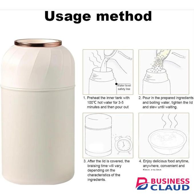 800ML FOOD FLASK-INSULATED VACUUM THERMOS + SPOON