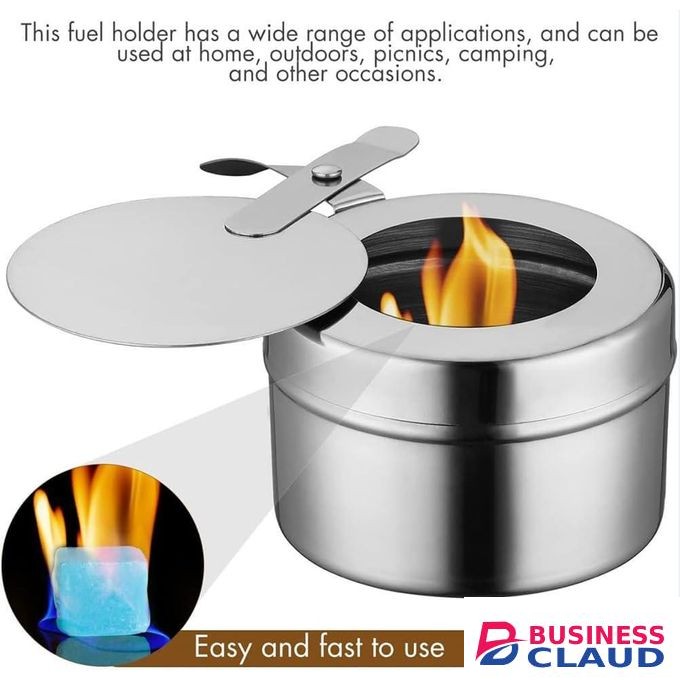 8 PCS Chafing Fuel Holder, Stainless Steel Fuel Holders with Safe Cover, Fuel Holder Canned Heat Holder for Chafing Dish, Canned Heat Fuel Box for Buffet Barbecue Parties