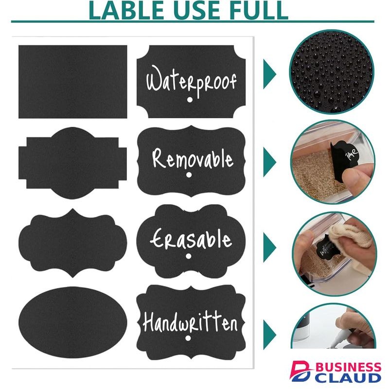 Chalkboard Labels, 80Pcs Waterproof, Reusable & Removable Blackboard Stickers For Storage Bins, Food Container, Mason Jars, Bottles