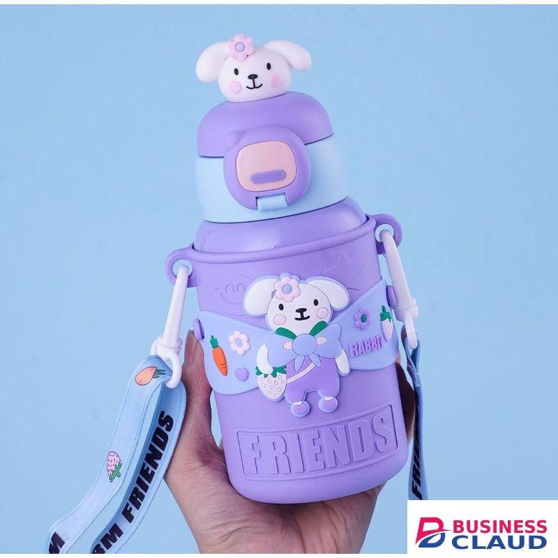 450mls Kids Insulated Stainless Steel Water Bottle / Kids Portable Thermal Bottle Flask - Purple