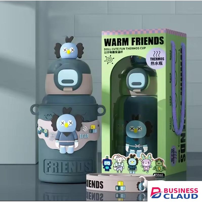450mls Kids Insulated Stainless Steel Water Bottle / Kids Portable Thermal Bottle Flask - Dark Green