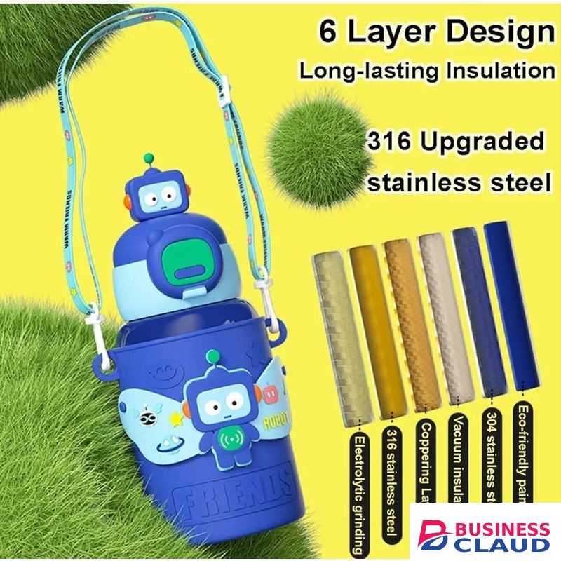 450mls Kids Insulated Stainless Steel Water Bottle / Kids Portable Thermal Bottle Flask