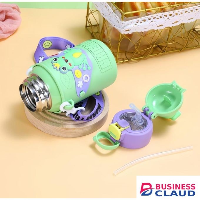 450mls Kids Insulated Stainless Steel Water Bottle / Kids Portable Thermal Bottle Flask - Green