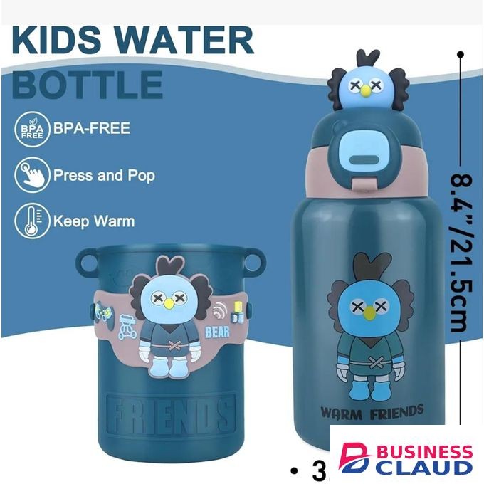 Kids Insulated Portable Stainless Steel Thermal Bottle / Kids Water Bottle / Kids Portable Flask - Dark Green