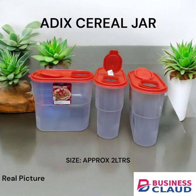 Adix 2 Litre Cereal Food Dispenser Storage Jar Container