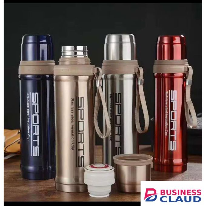 Thermos Blue 750ml Stainless Steel Bullet Shape Cup Vacuum Flask Sports Thermoses With Lid