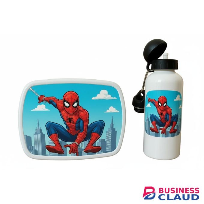 SpiderMan snack box and water bottle