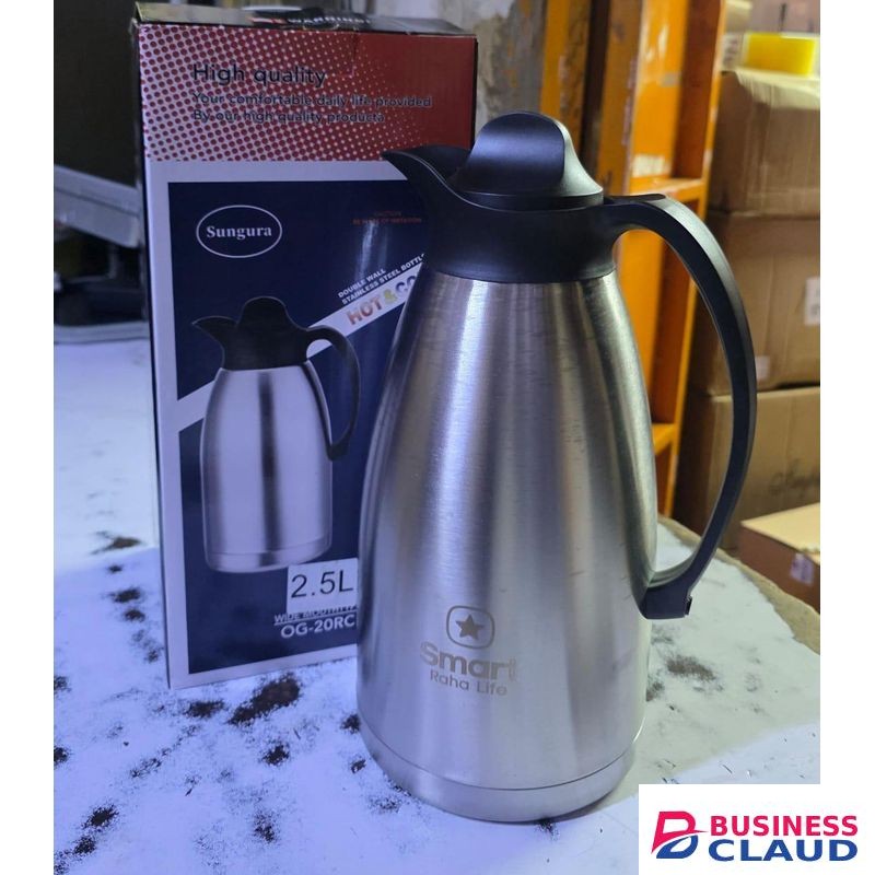 SUNGURA 2.5L Double Wall Stainless Steel Thermos Flask, Hot & Cold