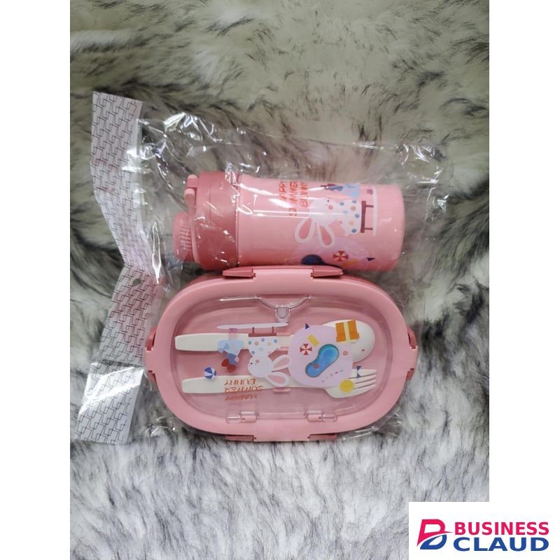 Gift Pack Snack Set Snack Box 1000ml+ Water Bottle 500ml PINK