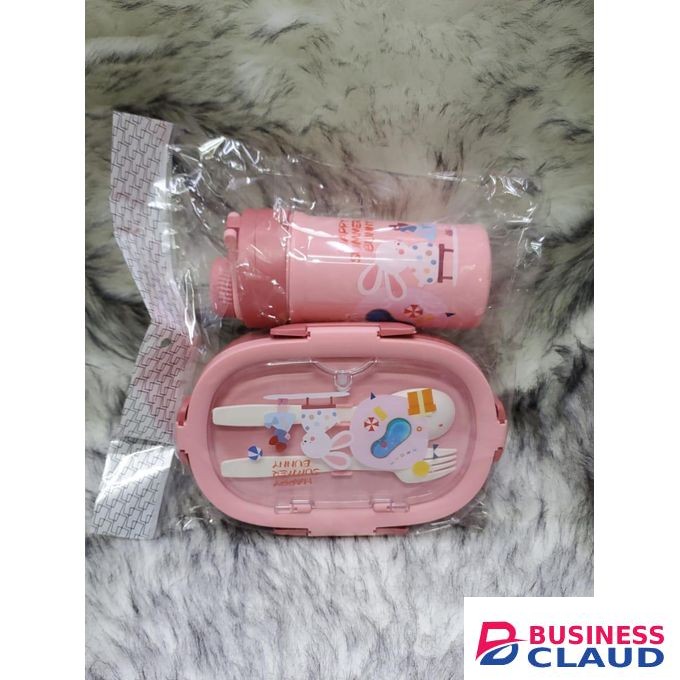 Gift Pack Snack Set Snack Box 1000ml+ Water Bottle 500ml PINK