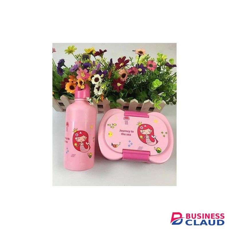 Fashion Lunchbox or snacks box and water bottle for school,home or travel- Blue