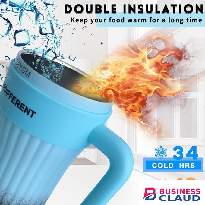 SEYGN 860ml Insulated Travel Tumbler with Handle - SUS 316 Stainless Steel Vacuum Flask - Spill-Proof Coffee Cup & Car Thermos for Hot/Cold Drinks