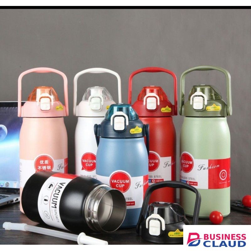 Stainless Steel Double Wall Vacuum Insulated Travel Portable Thermal Flask 1L & 1.3L