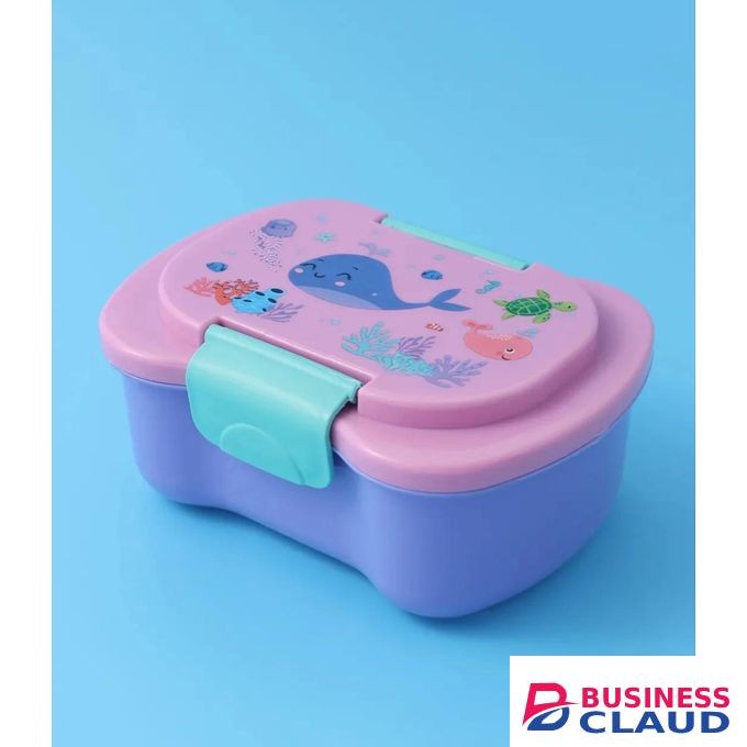 1 SET PARTITIONED KIDS SNACK / LUNCH BOX & DRINK WATER BOTTLE WITH FORK / SPOON