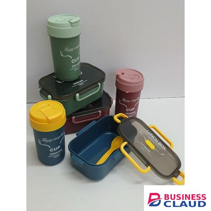 Gift Pack Snack Set with 1000ml Snack Box and 500ml Water Bottle, BPA Free Plastic, 2-in-1 Portable Lunch Box, Multiple Colors for Kids and Adults
