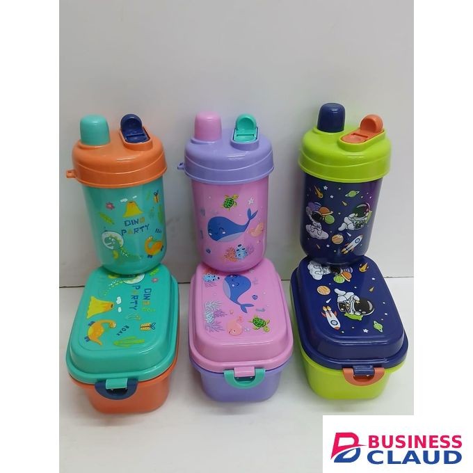 Gift Pack Snack Set with 1000ml Snack Box and 500ml Water Bottle, BPA Free Plastic, 2-in-1 Portable Lunch Box, Multiple Colors for Kids and Adults