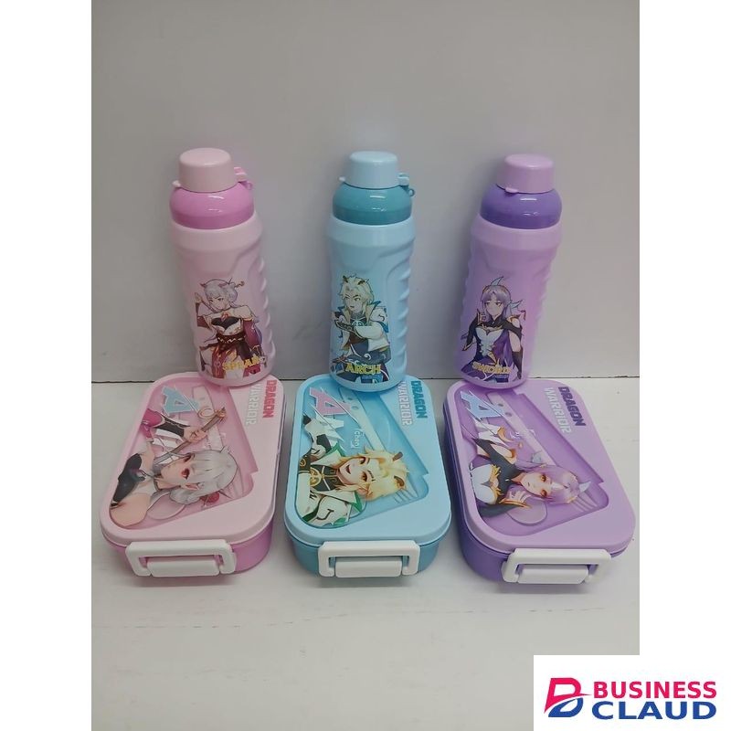 Gift Pack Snack Set with 1000ml Snack Box and 500ml Water Bottle, BPA Free Plastic, 2-in-1 Portable Lunch Box, Multiple Colors for Kids and Adults