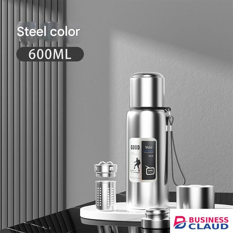 316 Large Capacity 600ML Stainless Steel Thermos Bottle, All-Steel Vacuum Tea and Water Separator Cup