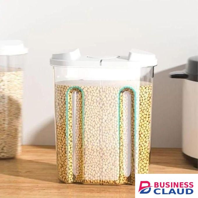 2.5 L Cereal Storage Container with Airtight Lids and 2 Compartments