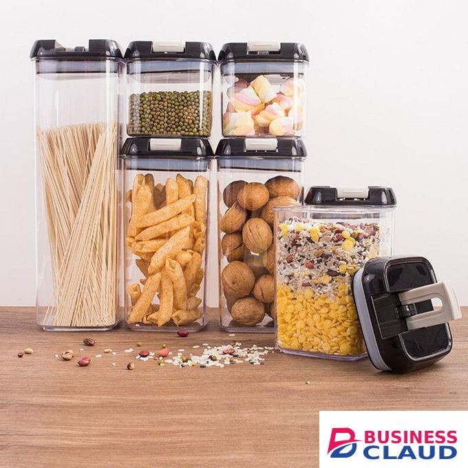 7pcs Transparent Acrylic Cereal Food/Pantry Storage Container