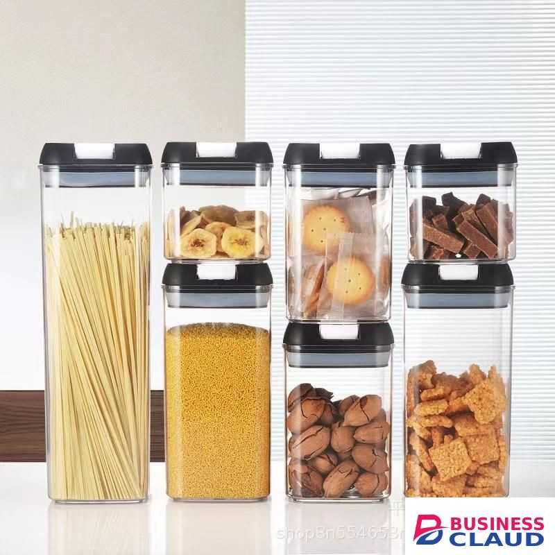 7pcs Transparent Acrylic Cereal Food/Pantry Storage Container