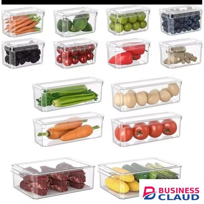 14Pcs Bpa Free Acrylic Stackable Fridge Organiser Containers With Lids