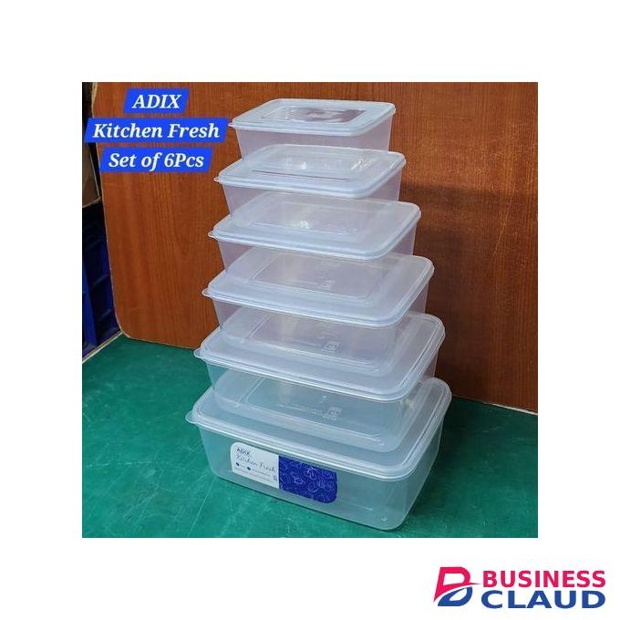 Adix 6pc Set Steady And Firm Plastic Containers.