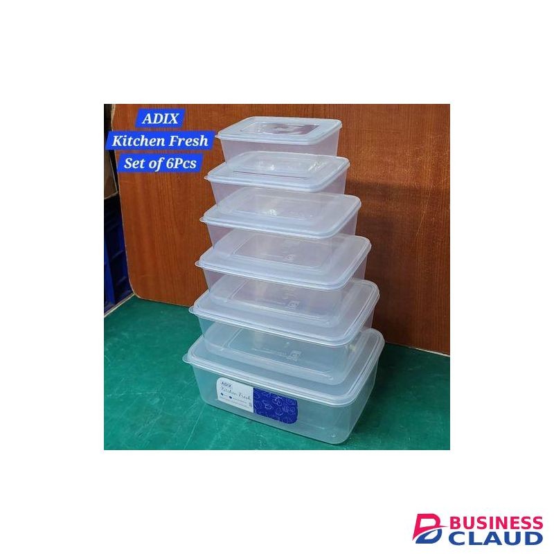 Adix 6pc Set Steady And Firm Plastic Containers.