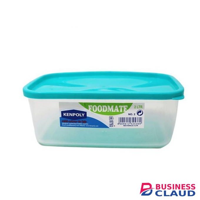 Kenpoly Food Mate Plastic Food Container – Square Storage Box, 600ml for Kitchen & Pantry