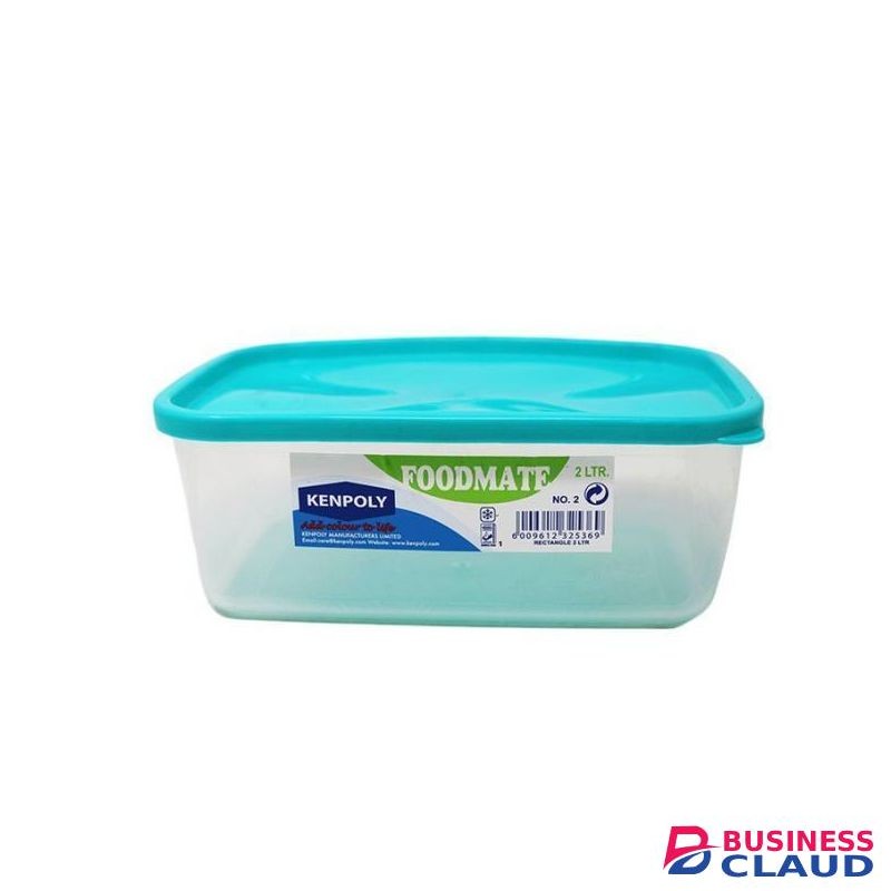 Kenpoly Food Mate Plastic Food Container – Square Storage Box, 600ml for Kitchen & Pantry