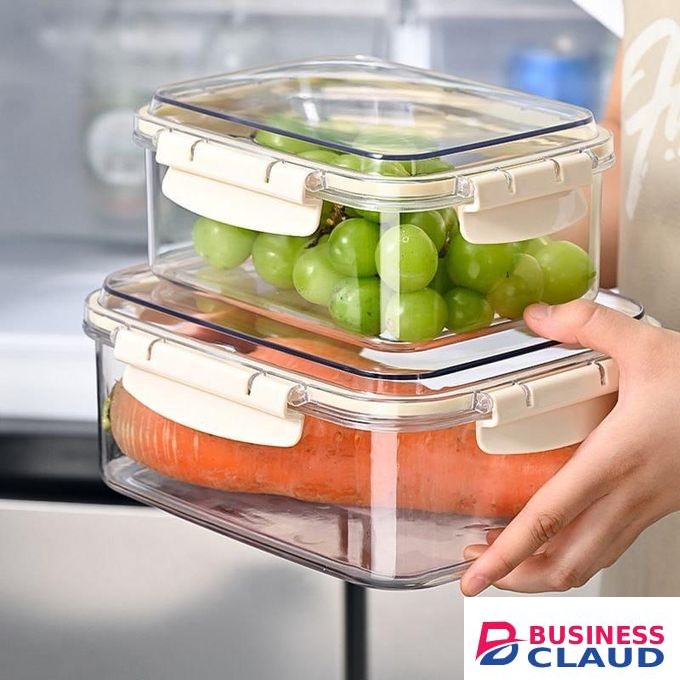 4pcs Clip lock lids Fridge food storage containers ,size 480Ml, 800ml, 1100ml &1500ml