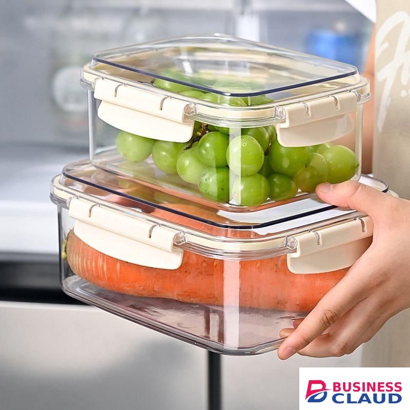 4pcs Clip lock lids Fridge food storage containers ,size 480Ml, 800ml, 1100ml &1500ml