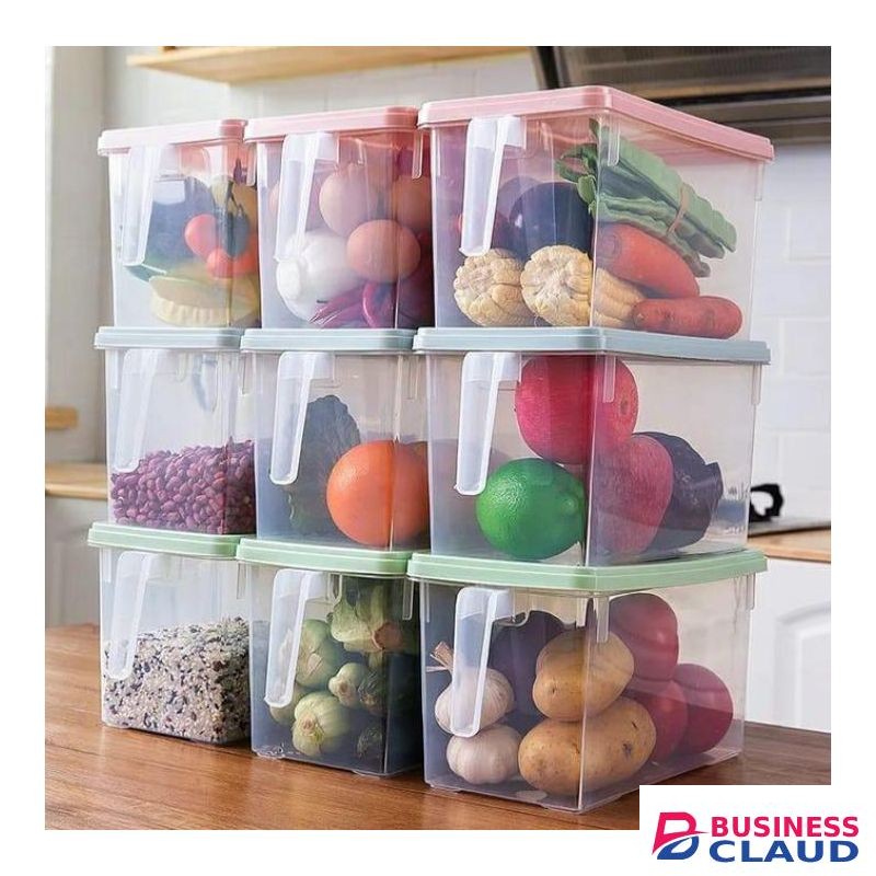 Adix Cereal plastic Container With Lid And Handle.Green, Pink