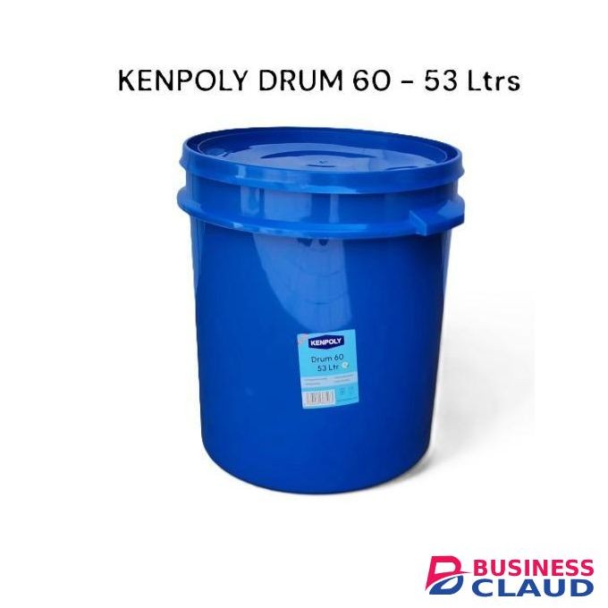 Kenpoly Plastic Drum – 60 Litres Heavy Duty Multipurpose Storage Drum BLUE