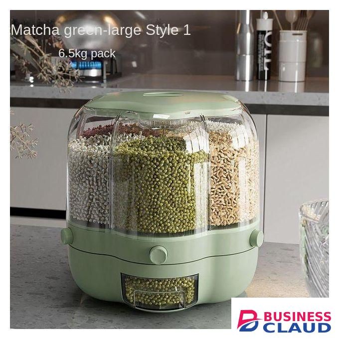 360° Rotating sealed cereal dispenser barrel - GREEN