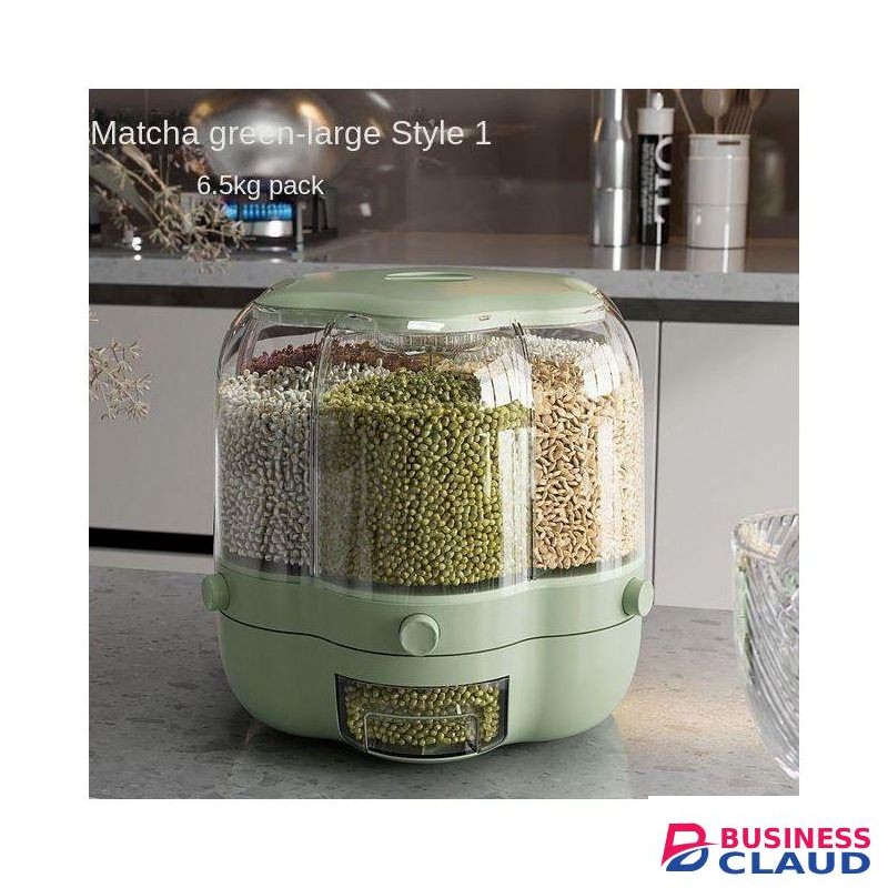 360° Rotating sealed cereal dispenser barrel - GREEN