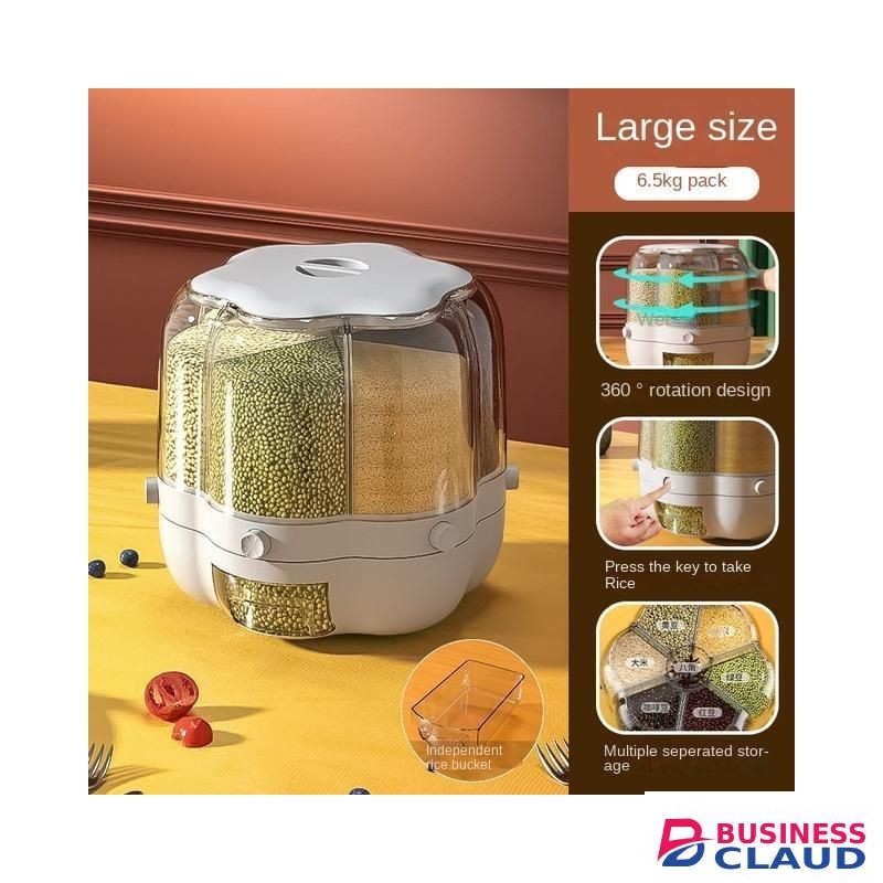 360° Rotating sealed cereal dispenser barrel