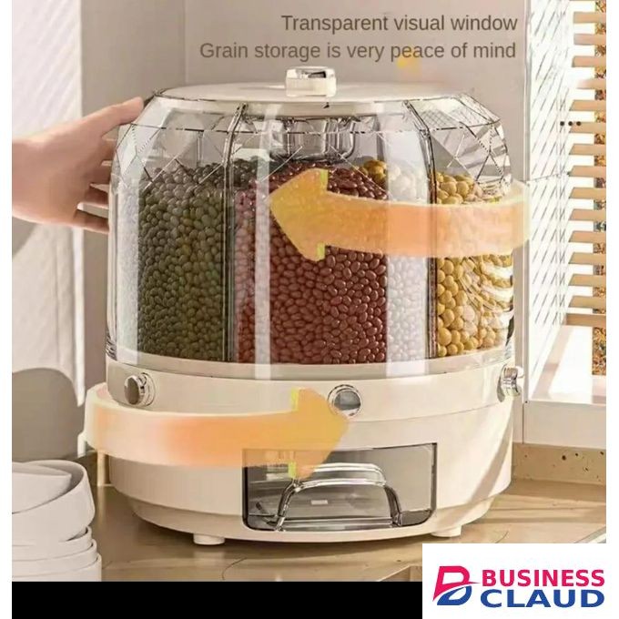 360° Rotating sealed cereal dispenser barrel